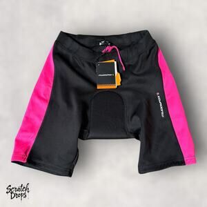 NWT Muddyfox Womens Cycling Shorts Size 6 Black Pink Padded Bike Wear Comfort